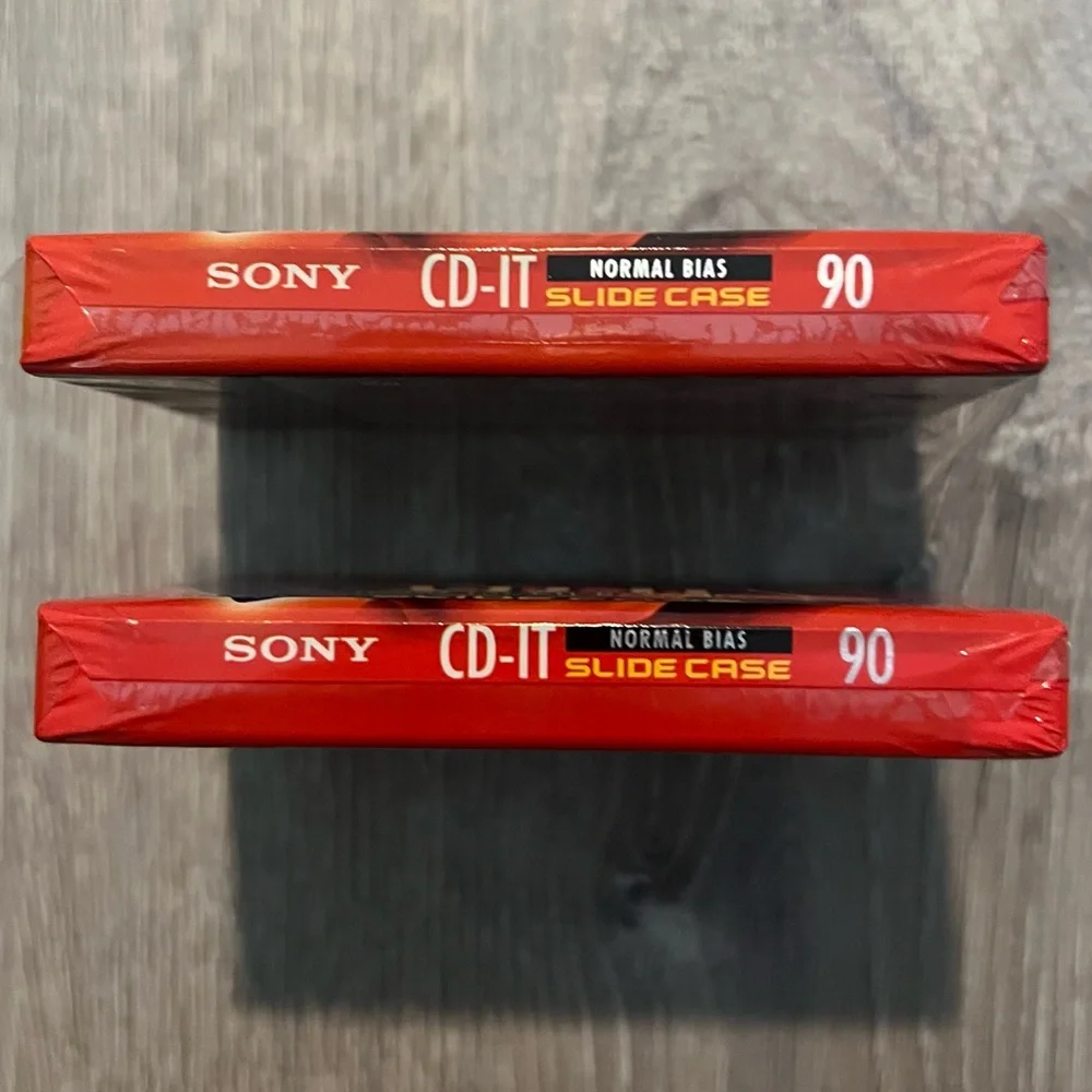 VINTAGE SEALED 2 Sony‎ CD-IT 90-Minute Audio Cassette Tapes Slide Case